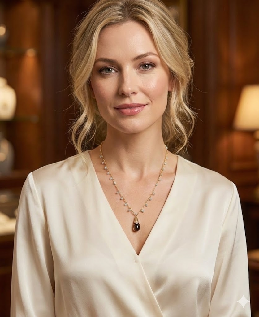 Fine One Necklace with Brass, Natural Stones and 18K Gold Plate