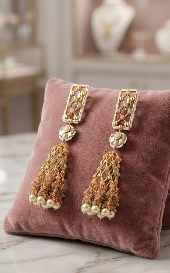 Jannat Earrings – Handcrafted Luxury with a 22K Gold Plated Finish