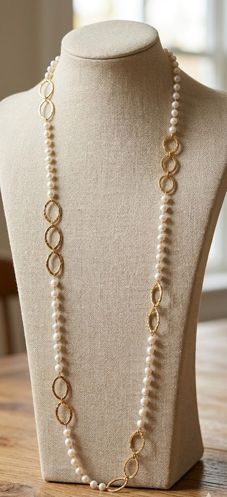 Pure Pearl Radiance Long Chain Necklace