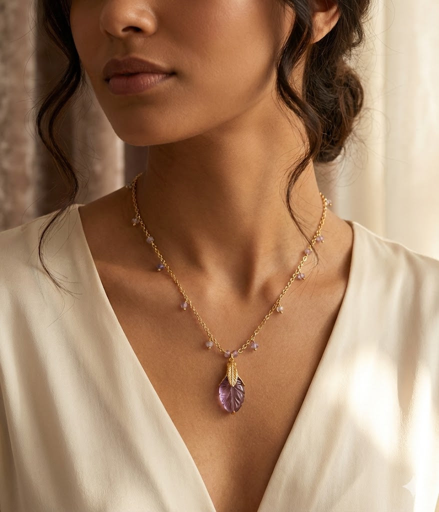 Fine One Necklace: Handcrafted Tourmaline with 18K Gold Plating