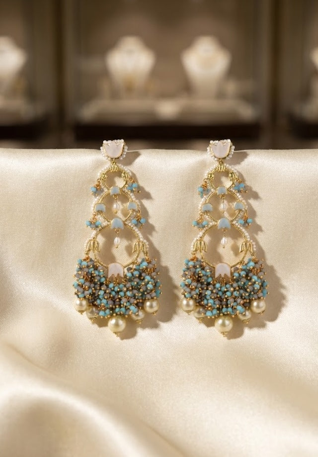 Handcrafted Jannat Earrings – Luxurious 22K Gold-Plated Style