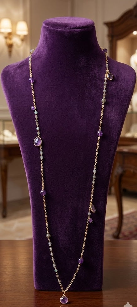 Mystic Labradorite Grace Long Chain Necklace