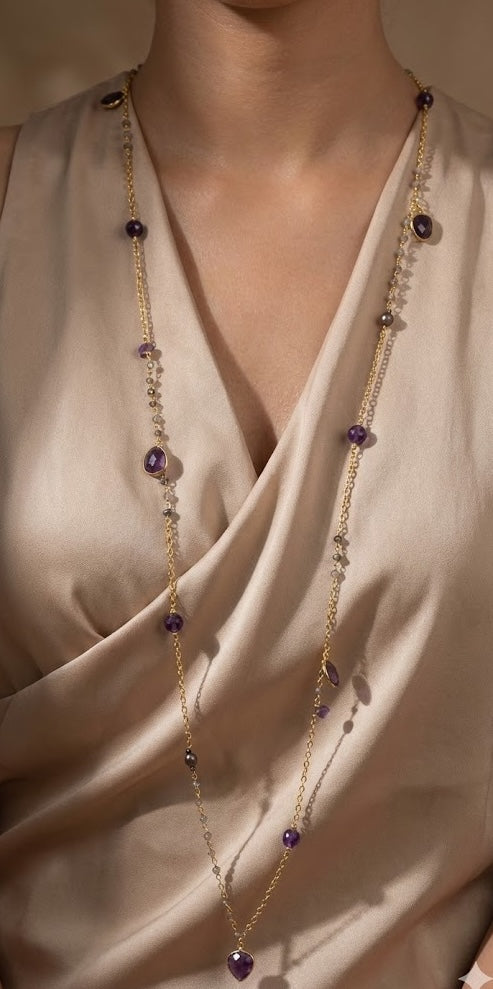 Mystic Labradorite Grace Long Chain Necklace