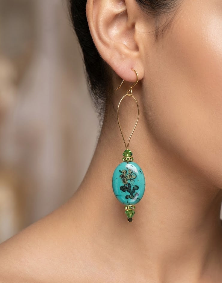 Everyday 18K Gold-Plated Metal Blast Earrings 83mm x 19mm – Lightweight