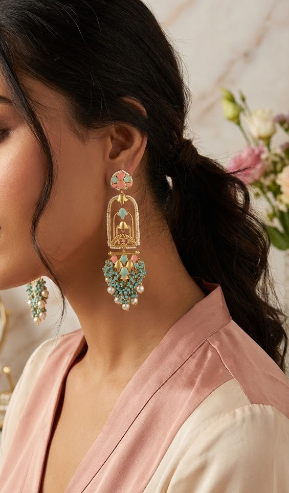 Handmade Jannat Earrings – Exquisite 22K Gold-Plated Accent Jewelry