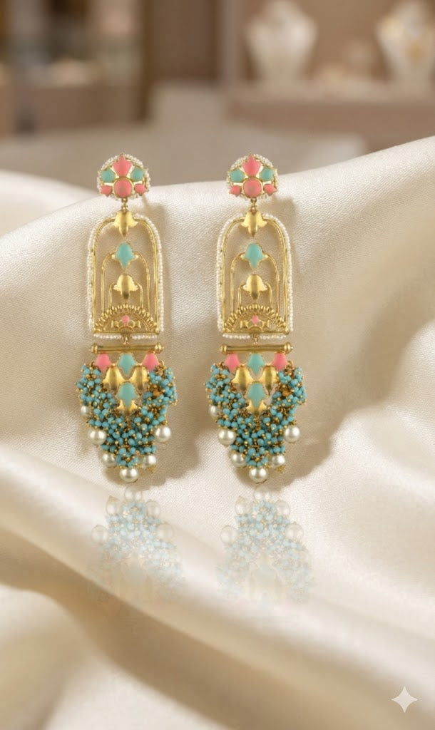Handmade Jannat Earrings – Exquisite 22K Gold-Plated Accent Jewelry