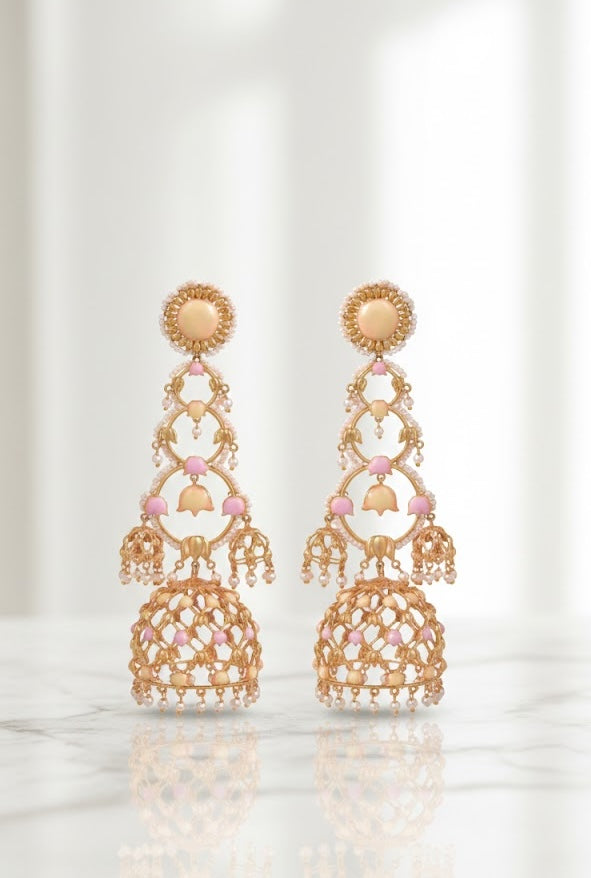 Luxury Handmade Jannat Earrings – Crafted with a Gleaming 22K Gold Plate