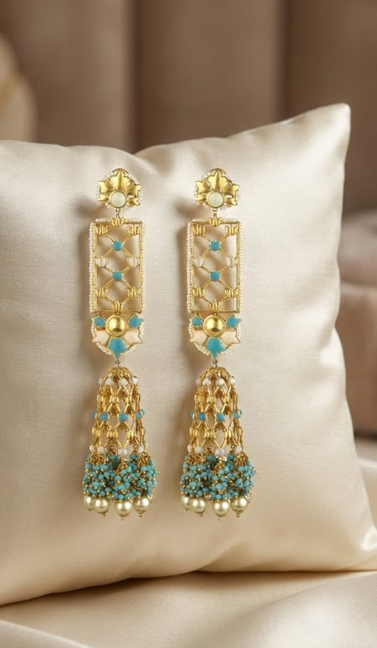 22K Gold Handmade Jannat Earrings – Perfect for Sophisticated Looks