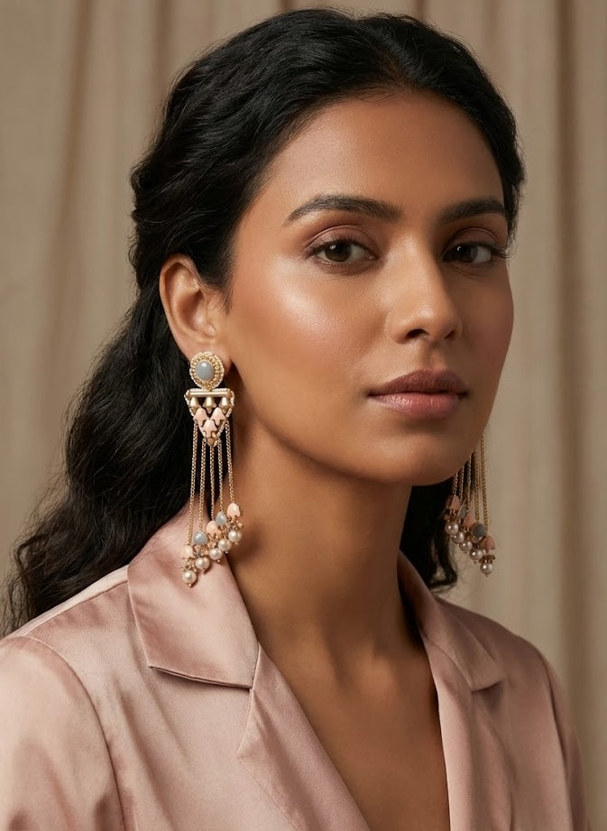 Artisan-Made Jannat Earrings – Stunning 22K Gold-Plated Craftsmanship