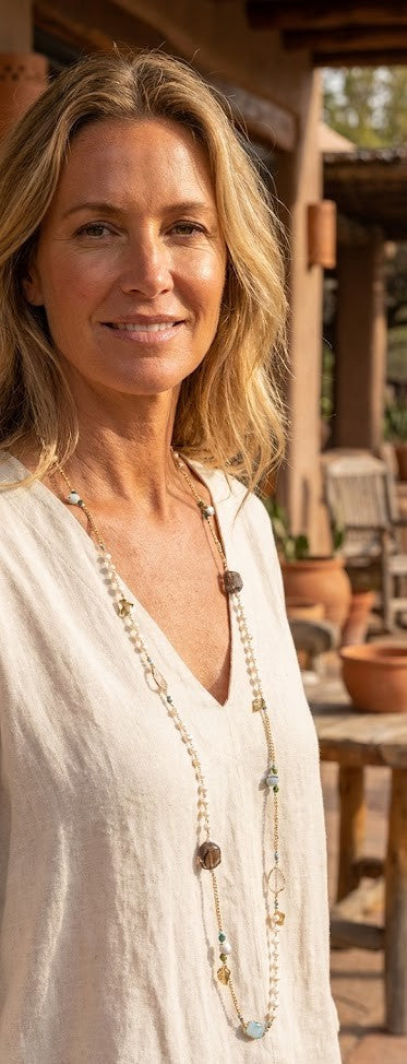 Opulent Gem Harmony Long Chain Necklace