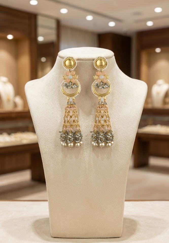 Handcrafted Jannat Earrings – Elegant 22K Gold-Plated Style