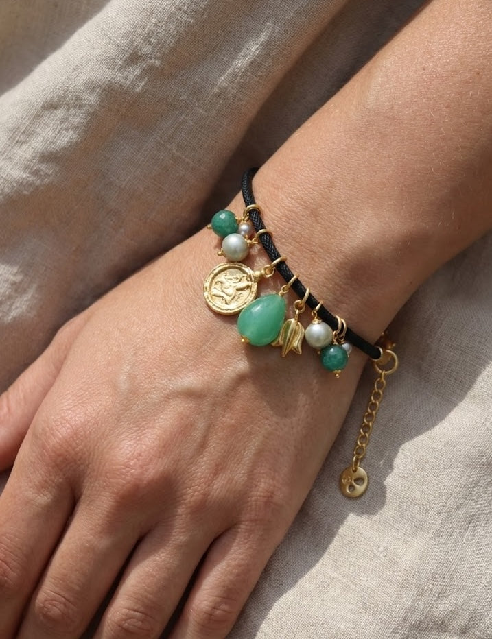 Love bracelet Serene Glow in Fluorite and Pearls