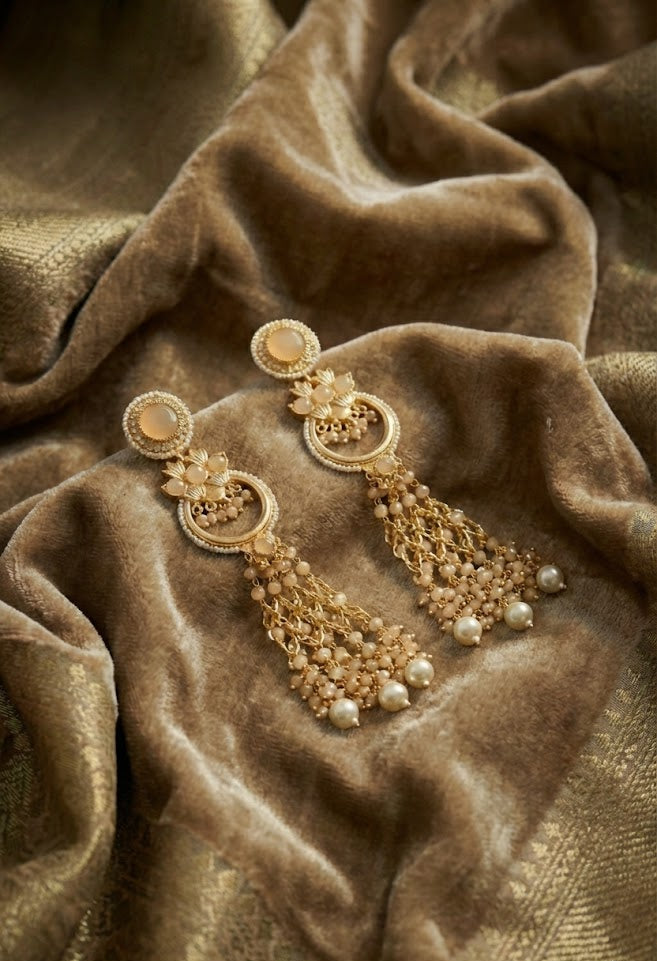 Handmade Jannat Earrings with 22K Gold-Plated Finish For Indian Look