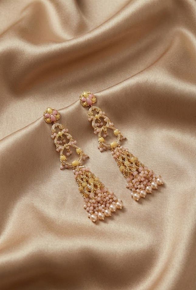 Handmade Jannat Earrings with 22K Gold-Plated Finish for festive Indian Look