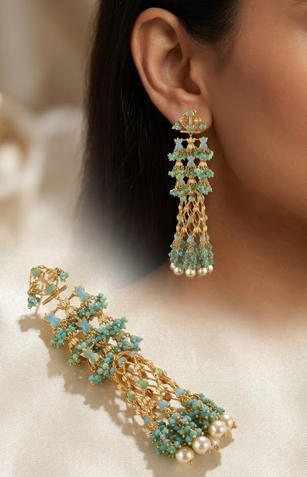 Unique Handmade JJ's Jannat Jhumka's – Featuring a 22K Gold-Plated Design