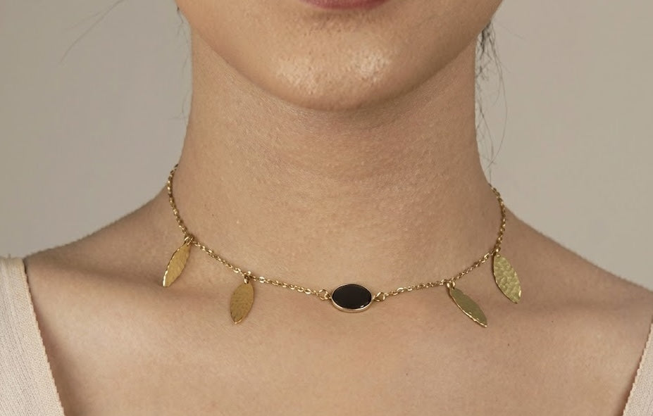 Eternal Black Onyx Grace Long Chain necklace