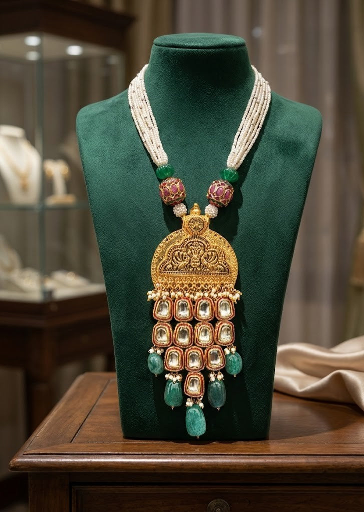 Noor Necklace - Ethical Brass Jewelry with Luxurious 22K Gold Finish