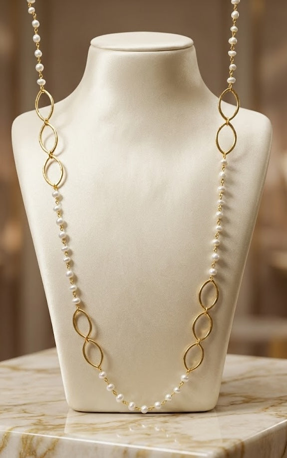 Glamorous Freshwater Pearl Long Necklace