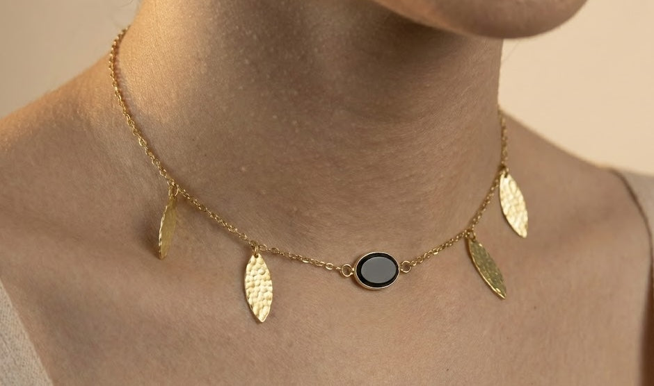 Eternal Black Onyx Grace Long Chain necklace