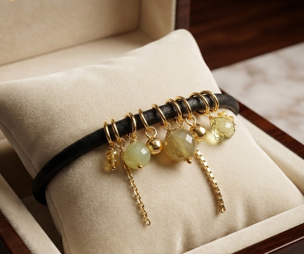 Love Bracelet Citrine and Chalcedony 40mm
