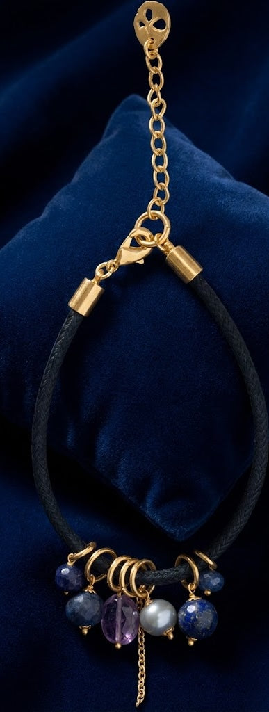 Love Bracelet Amethyst, Pearl, and Lapis 33mm