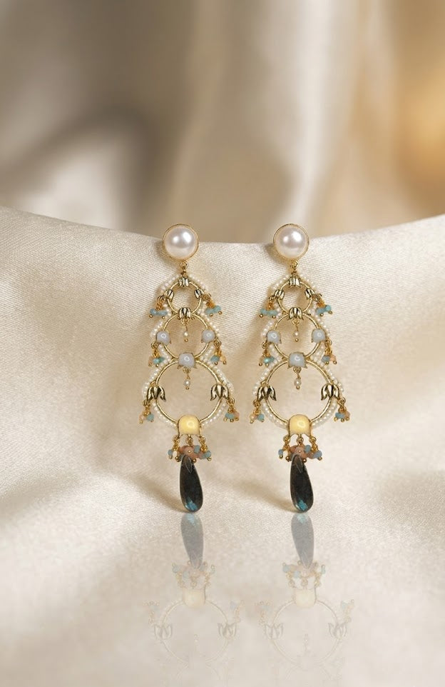 Statement Jannat Earrings – Featuring a Unique 106mm Length and 22K Gold Finish