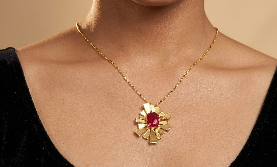 Metal Blast Necklace - Adjustable Chain with 22K Gold Plated Pendant