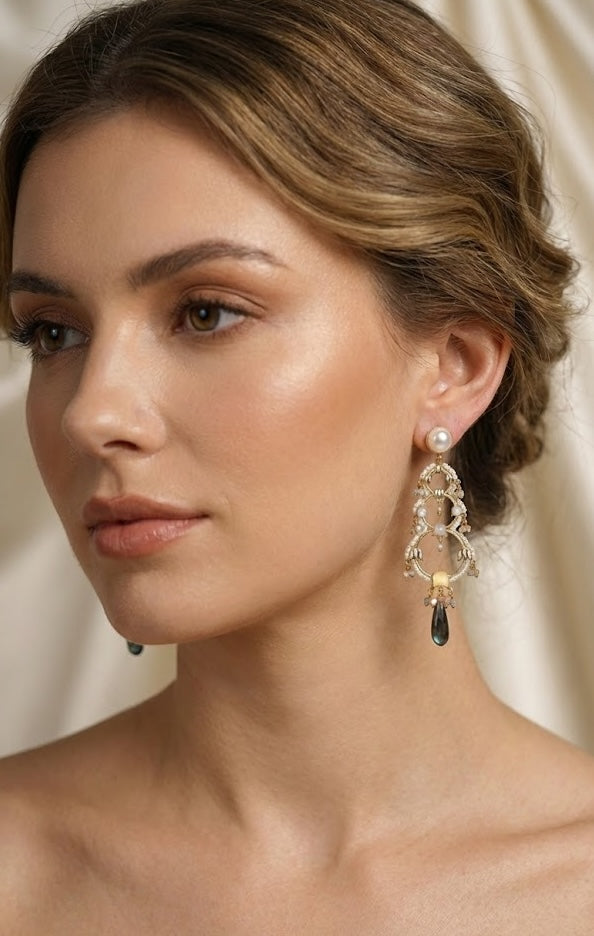 Statement Jannat Earrings – Featuring a Unique 106mm Length and 22K Gold Finish