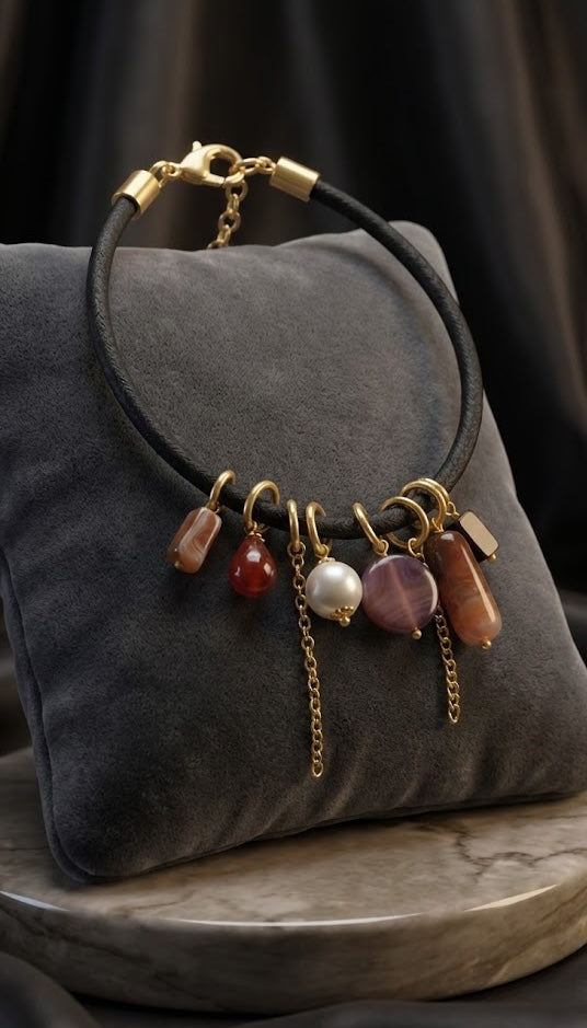 Love bracelet Allure Mix Stones  in Coral, Pearl, Shell, and Tourmaline 34mm