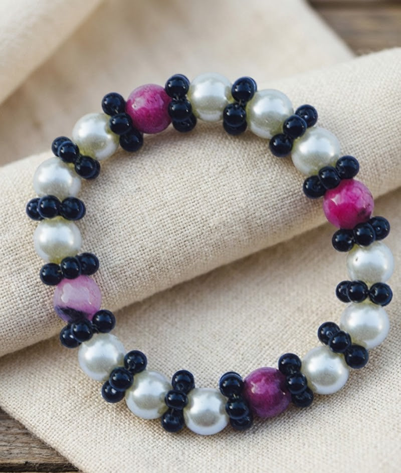 Artisan Crafted 18K Gold Plated Brass Bracelet with Natural Stones