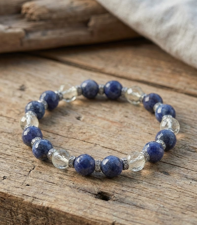 Everyday 18K Gold Plated Bracelet with Natural Stones - Lightweight & Ethically Handmade