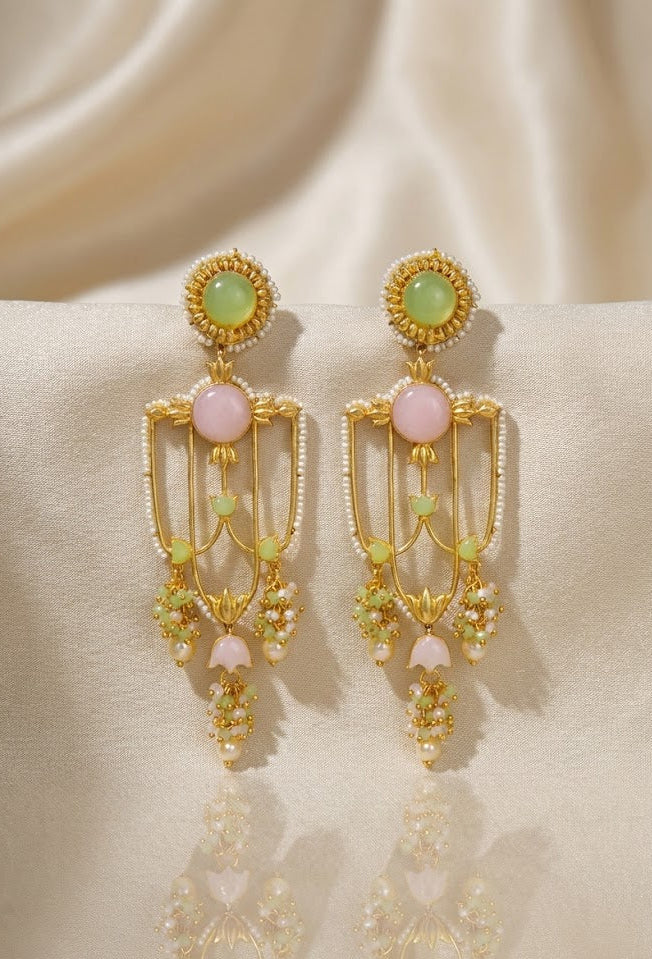Jannat Earrings – 117mm Drop with a Stunning 22K Gold-Plated Finish