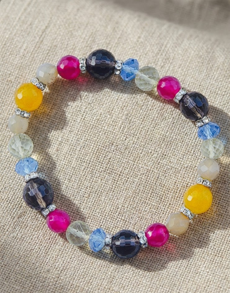 Handcrafted 18K Gold Plated Bracelet with Natural Stones - Lightweight & Sustainable