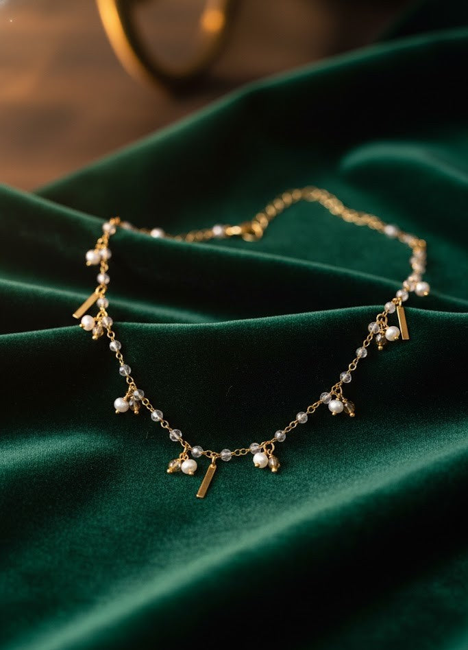 Fine One Necklace: Freshwater Pearls & Labradorite Glam