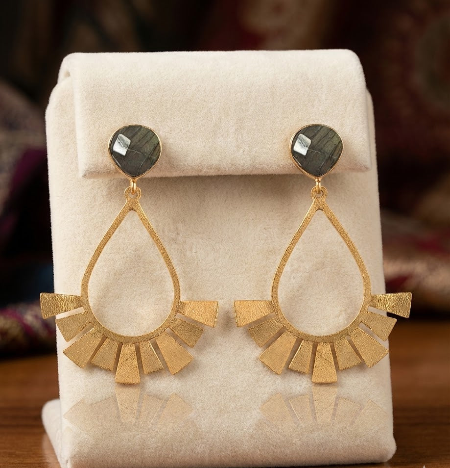 Metal Blast Earrings with 22K Gold-Plated, Handmade in India