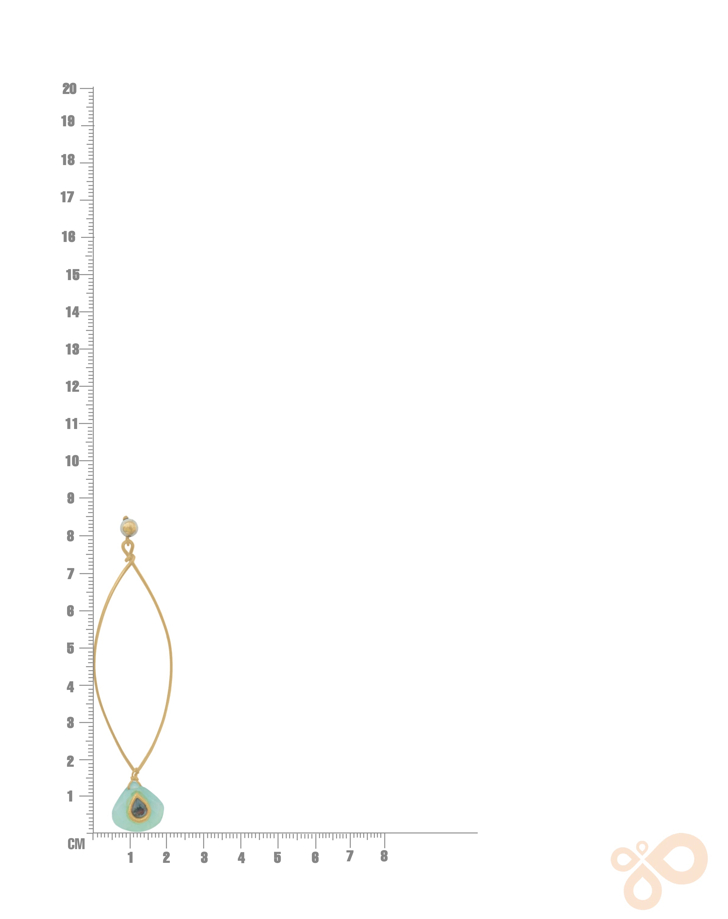 Handmade Metal blast Earrings 18k Gold Plate & natural stones 85mm