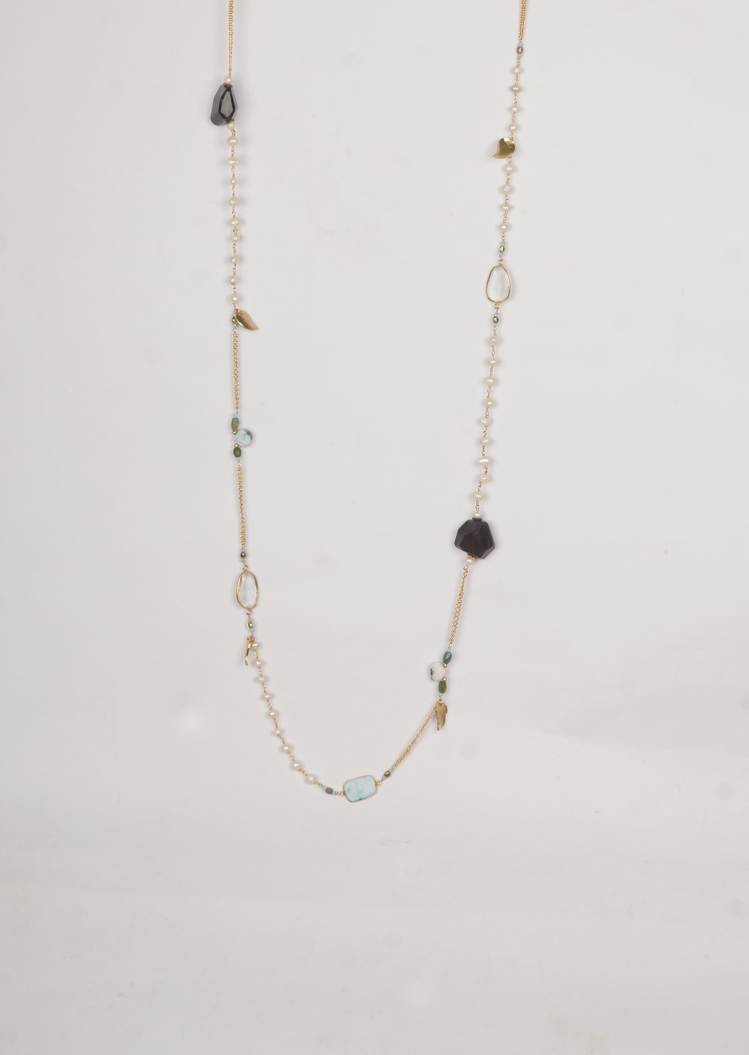Opulent Gem Harmony Long Chain Necklace