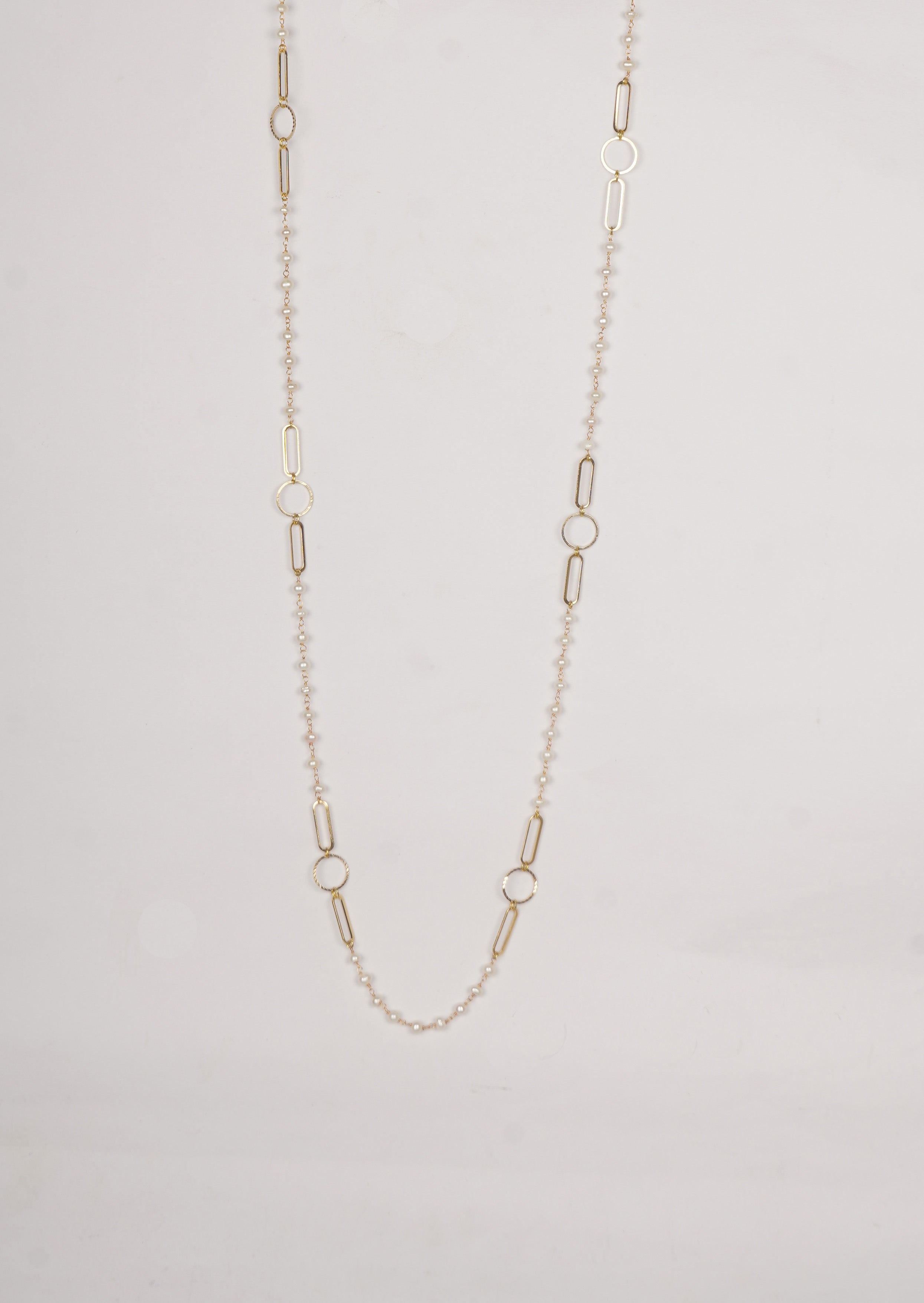 Eternal Pearl Elegance Long Chain Necklace