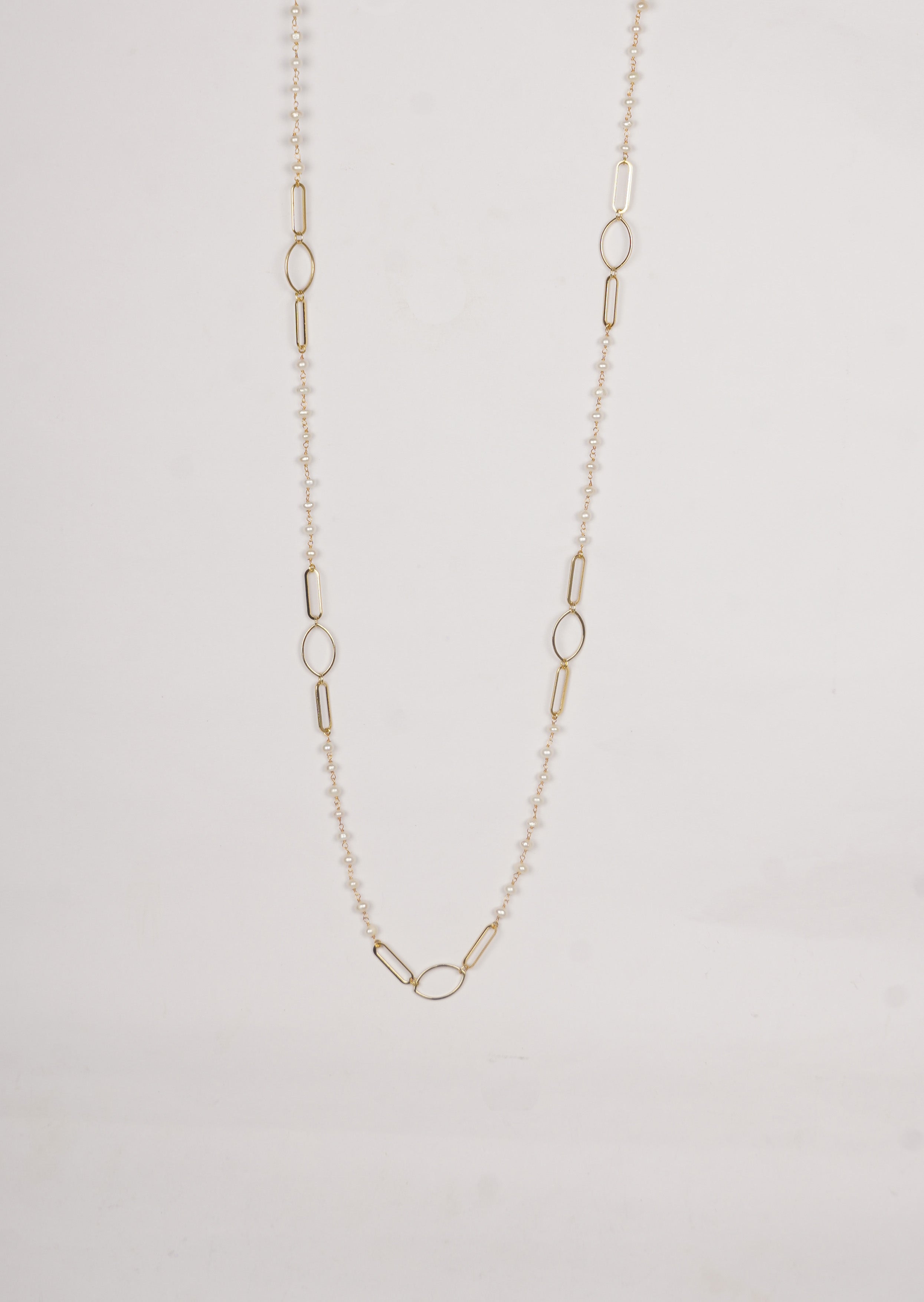 Elegant Pearl Serenity Long Necklace