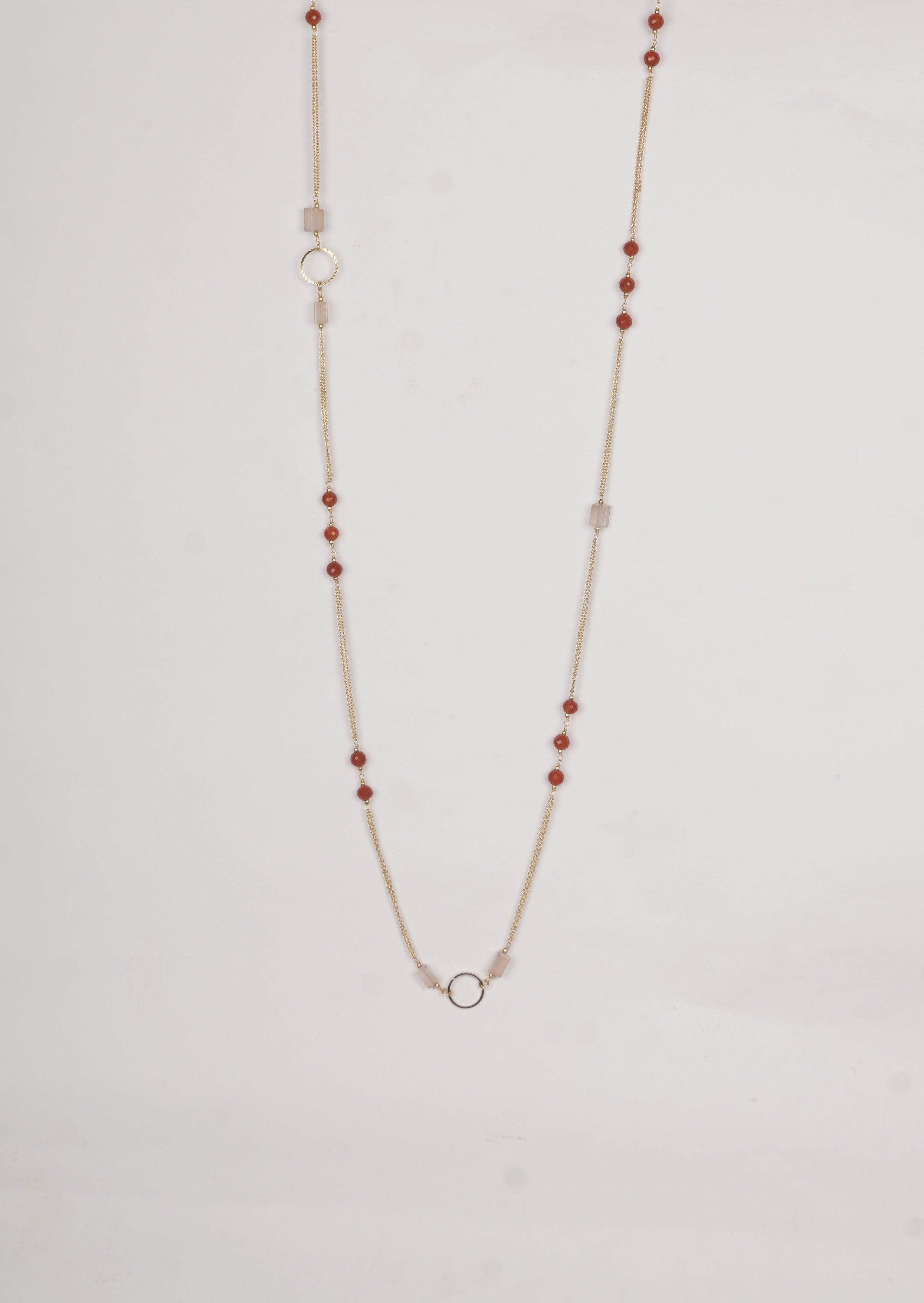 Eternal Coral Charm Long Necklace