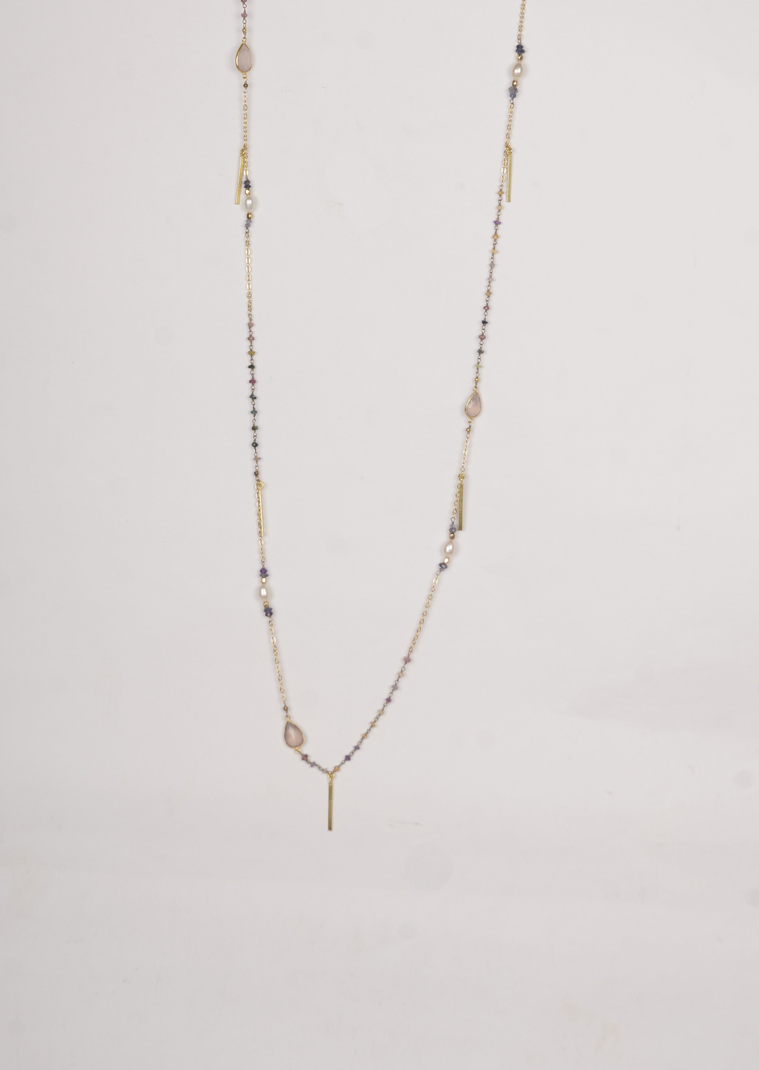 Celestial Tourmaline Grace Long Necklace - Premium Tourmaline with Timeless Elegance