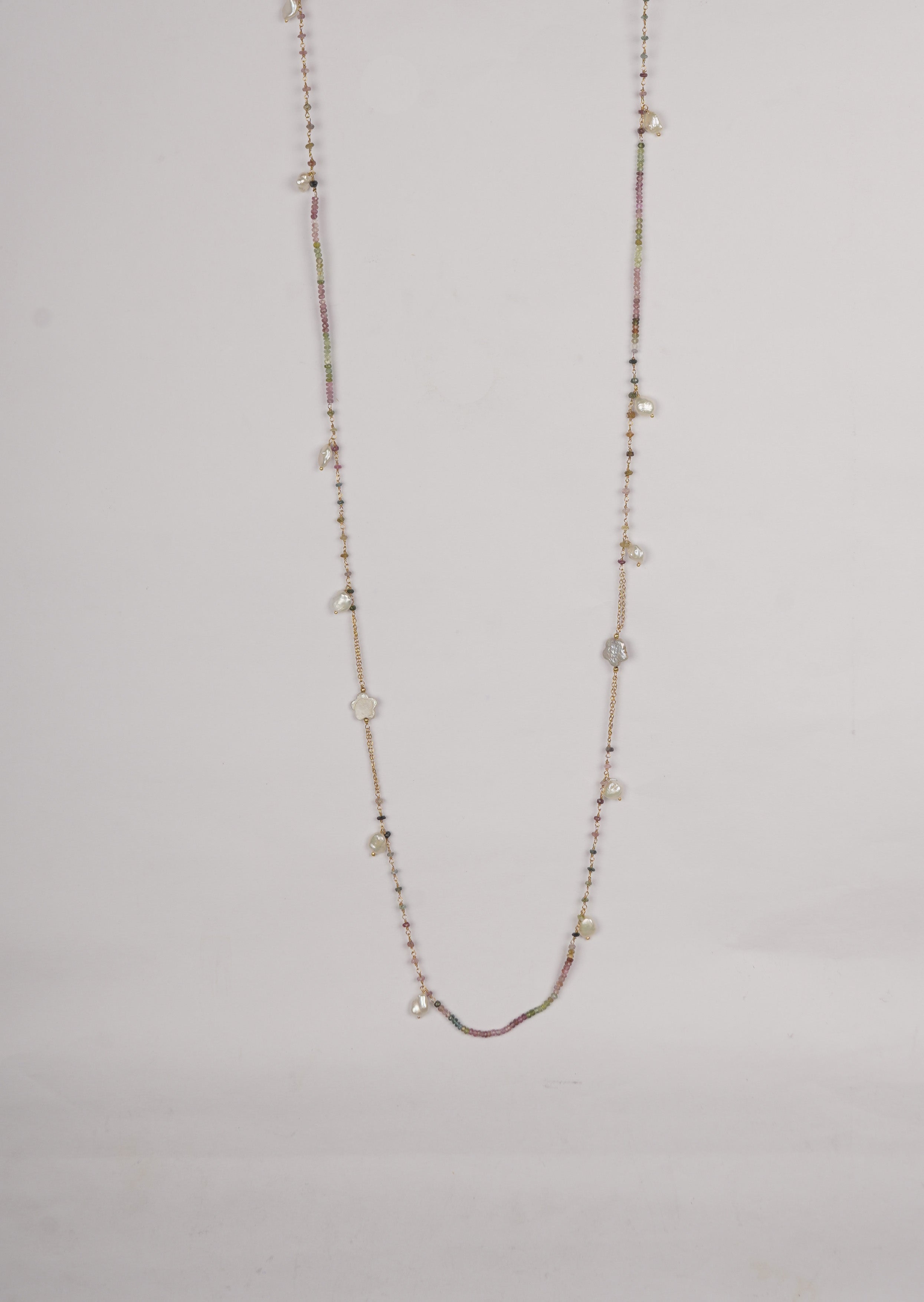 Opulent Tourmaline Baroque Long Chain Necklace