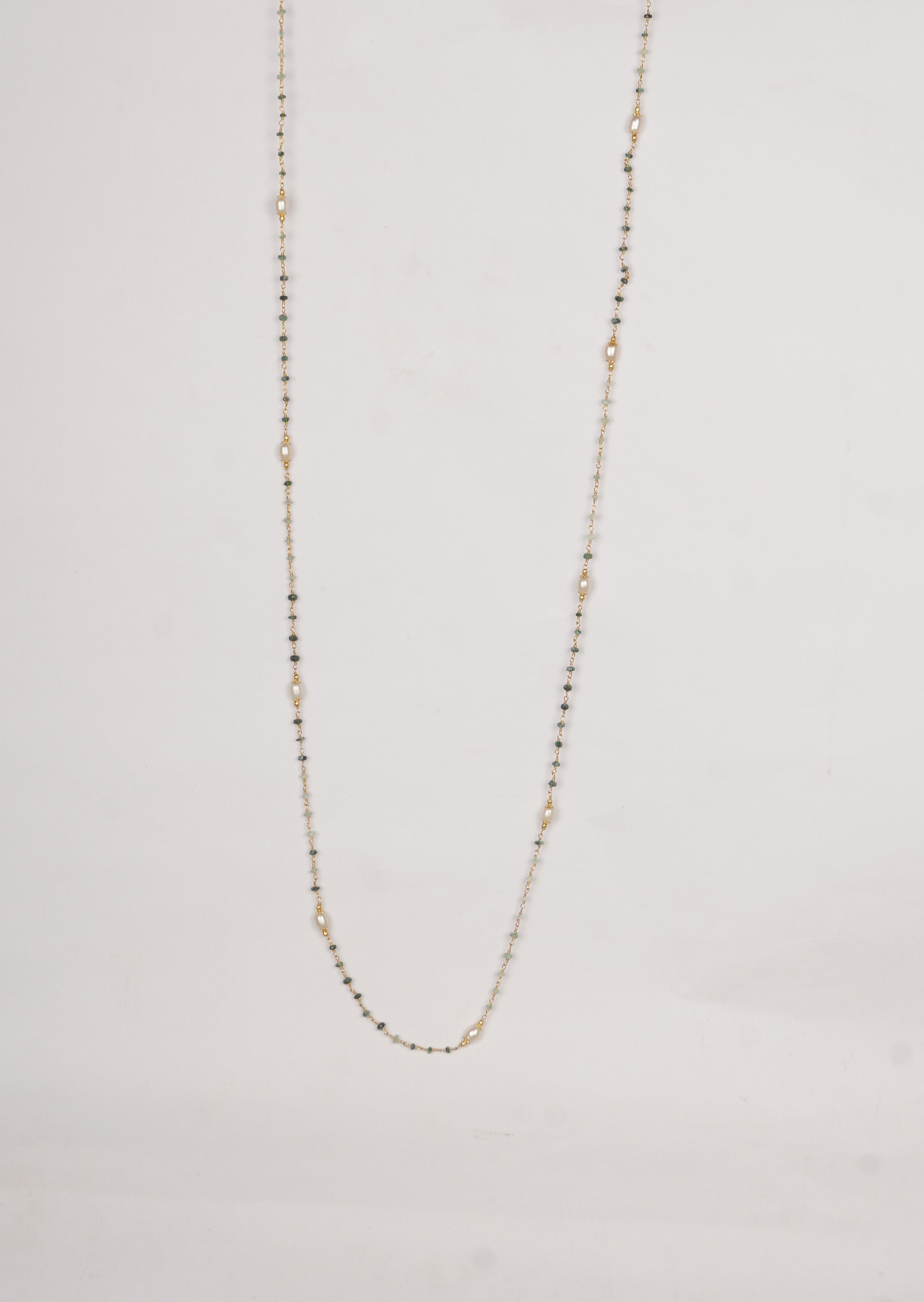 Eternal Emerald Grace Long Chain Necklace