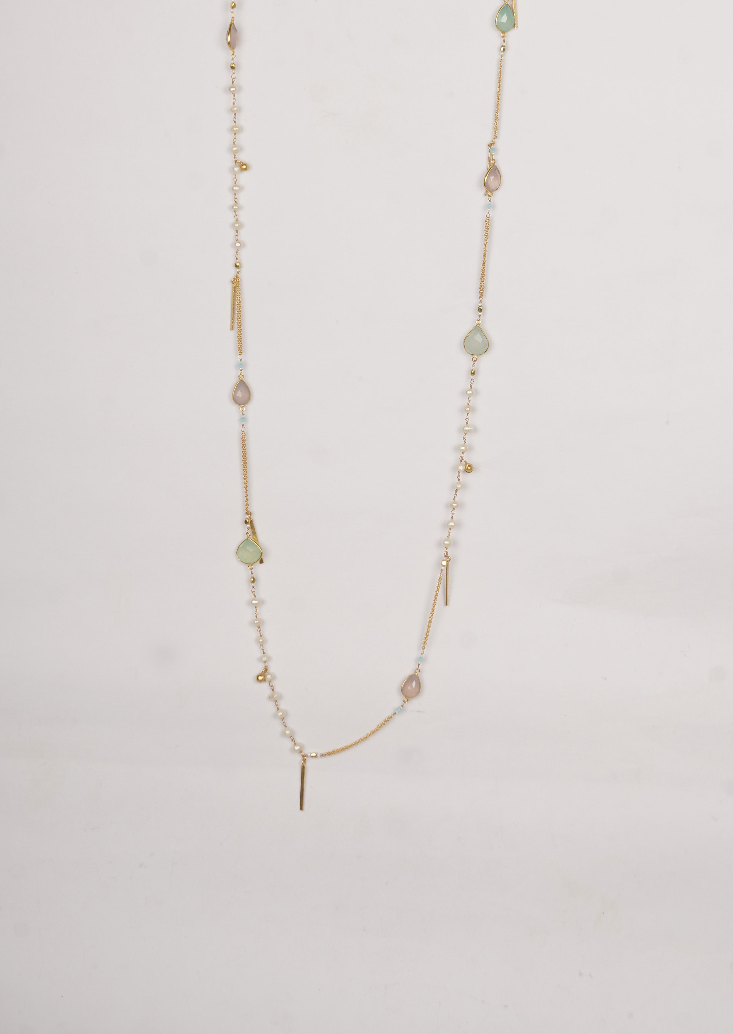 Opulent Pearl Harmony Long Chain Necklace