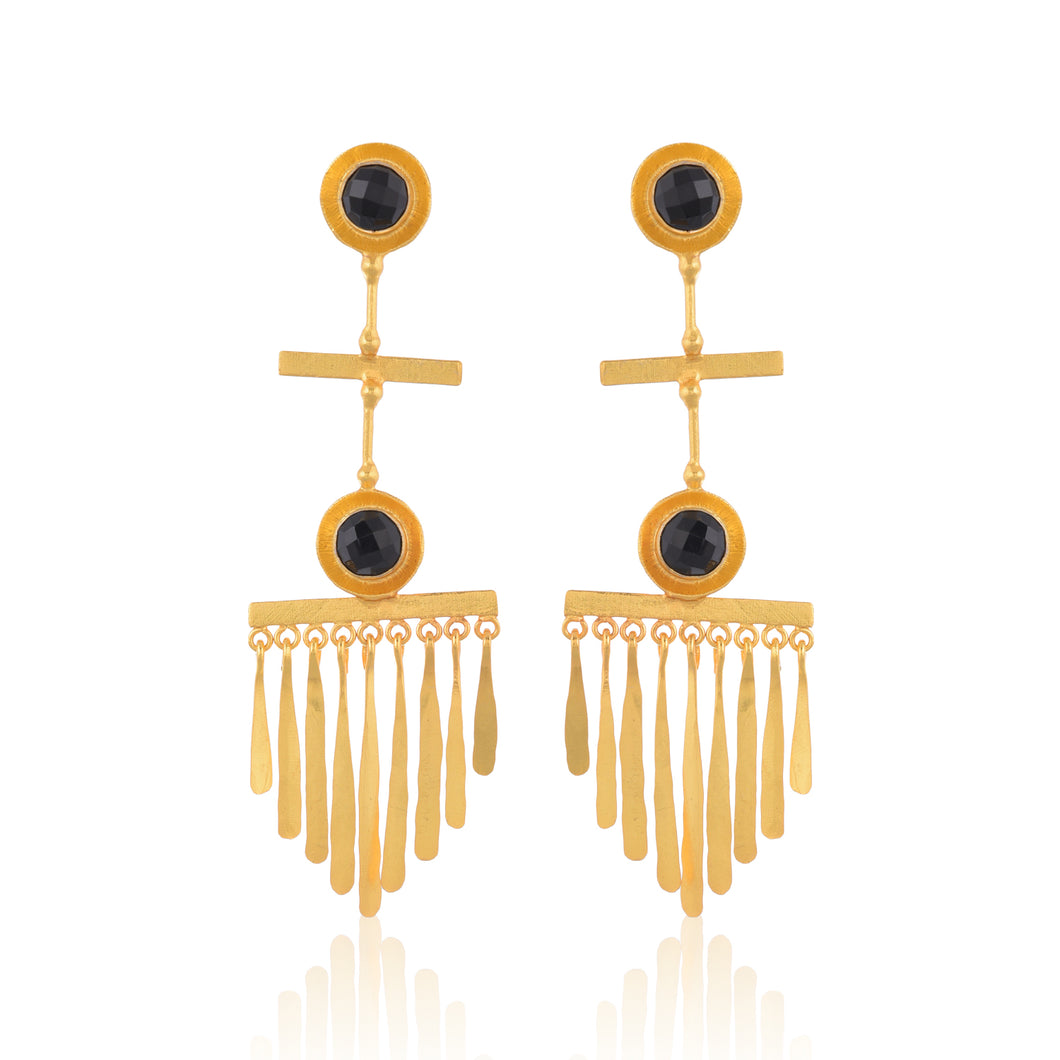 Fringe cross earrings