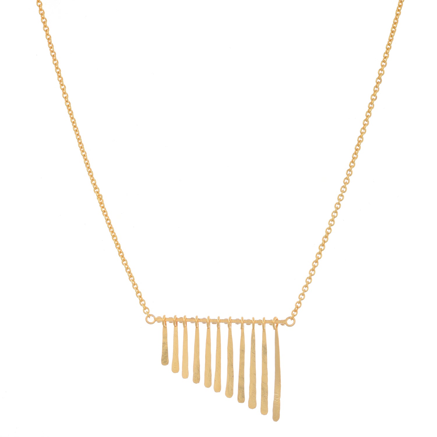 The Fringe Necklace - Brass with 22K Gold Finish