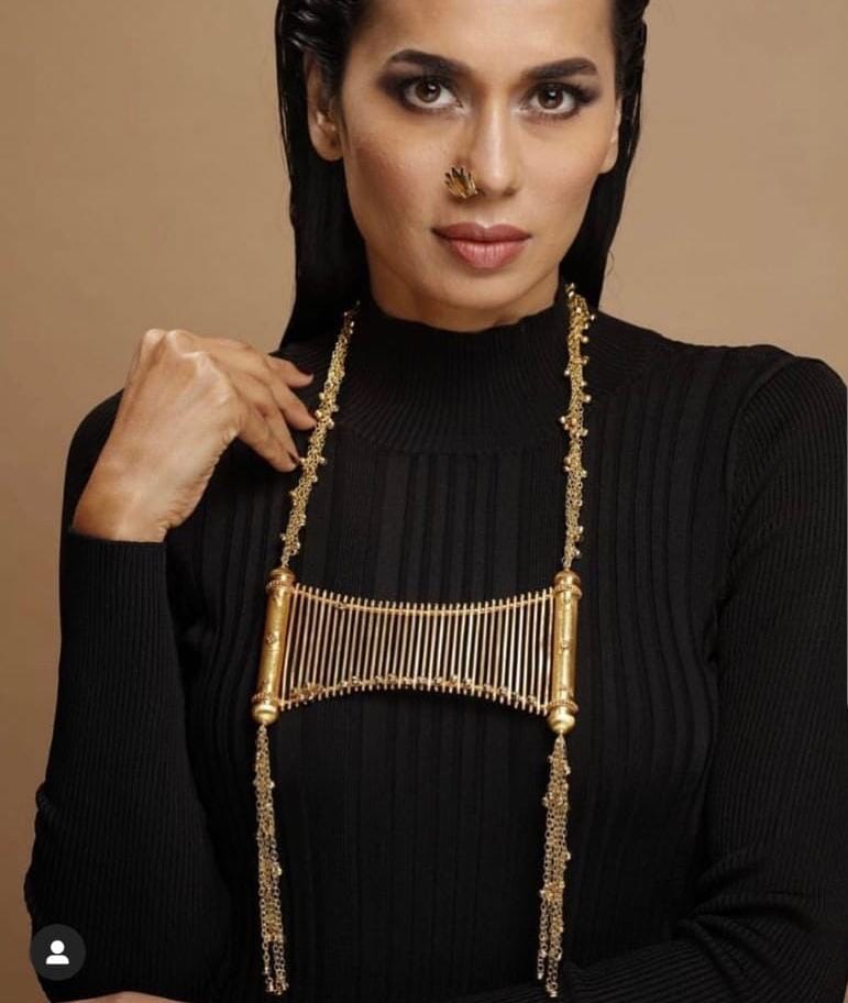 Maya Bridge Necklace: 4"x2.5" Pendant with 18K Gold Plating Necklace, Statement Necklace Mine of Design Festive 