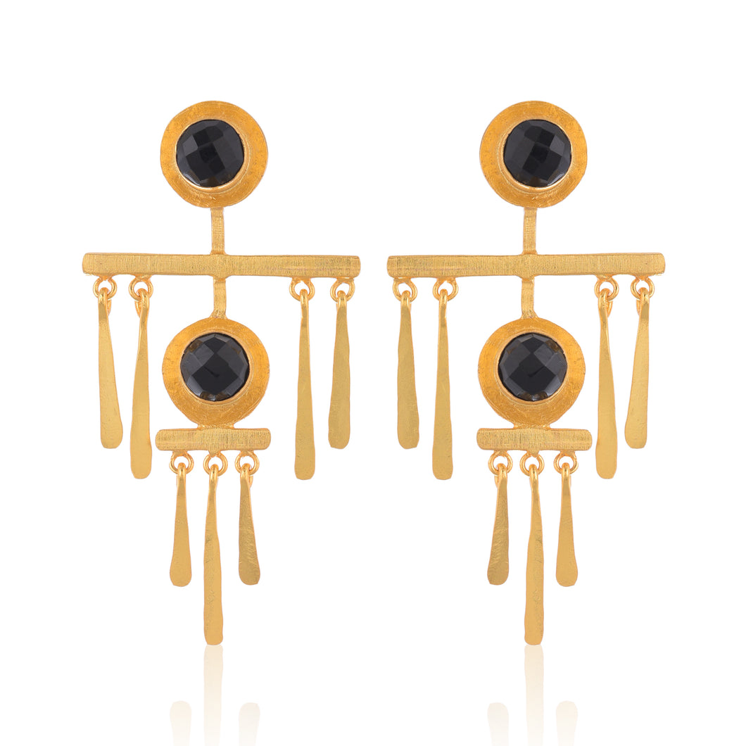 Cross fringe earrings