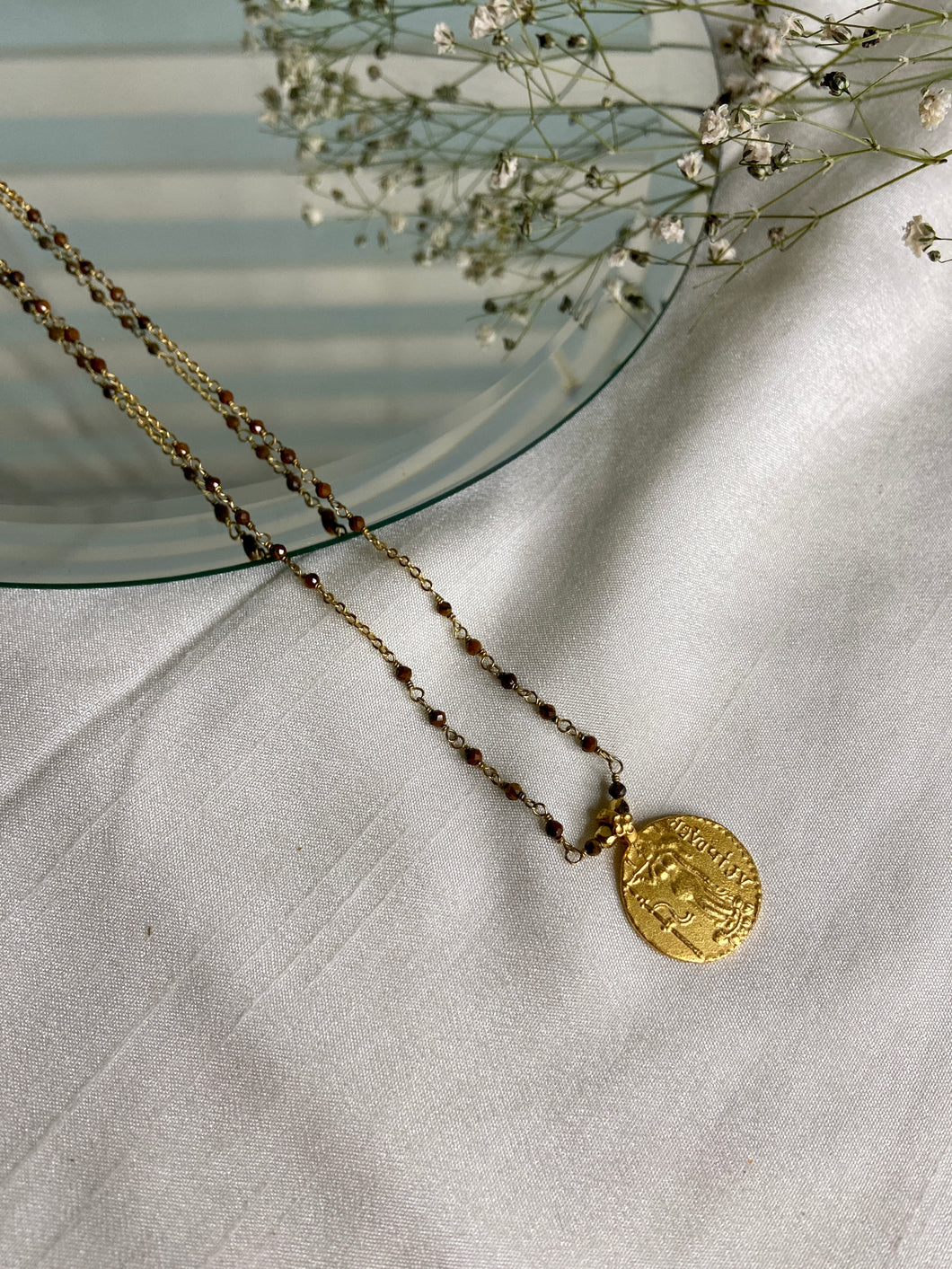 Medallion tiger eye pendant