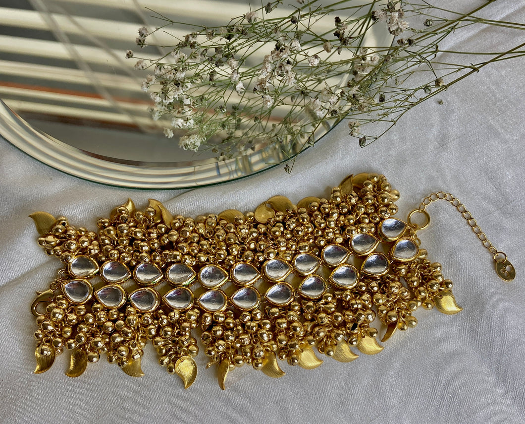 Ghungroo polki bracelet